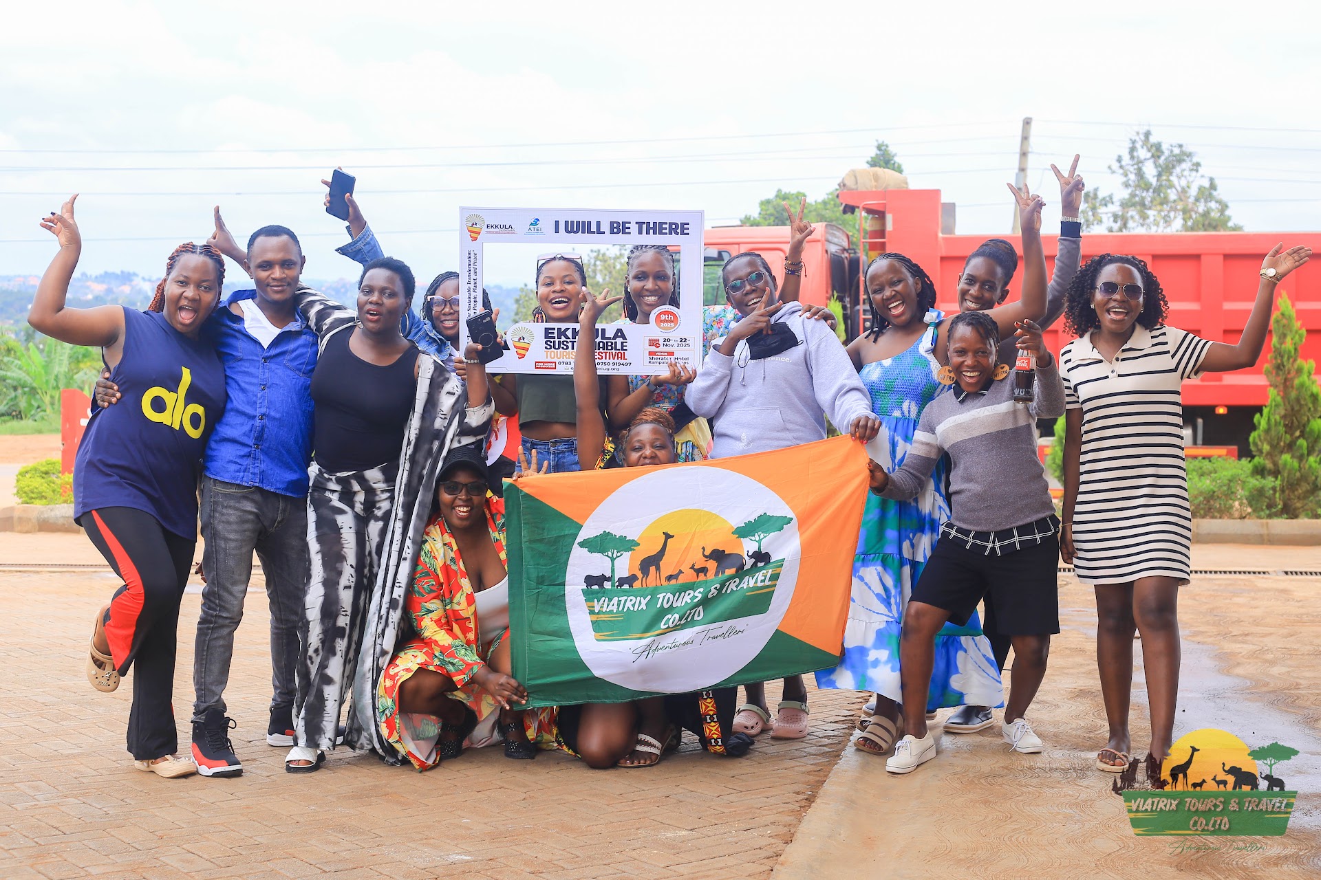 Viatrix travel group celebrating together